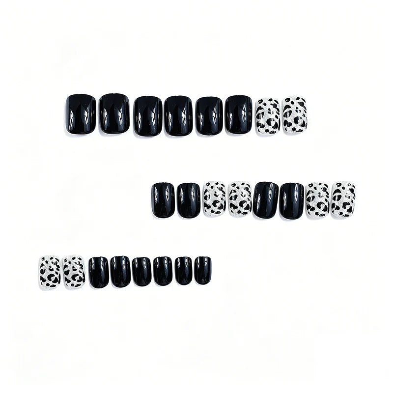 Press-On Nails High-Gloss Leopard Print Long-Lasting