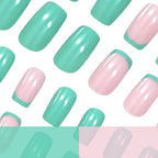 Press-On Nails High-Gloss Pastel French Tips Set of 24