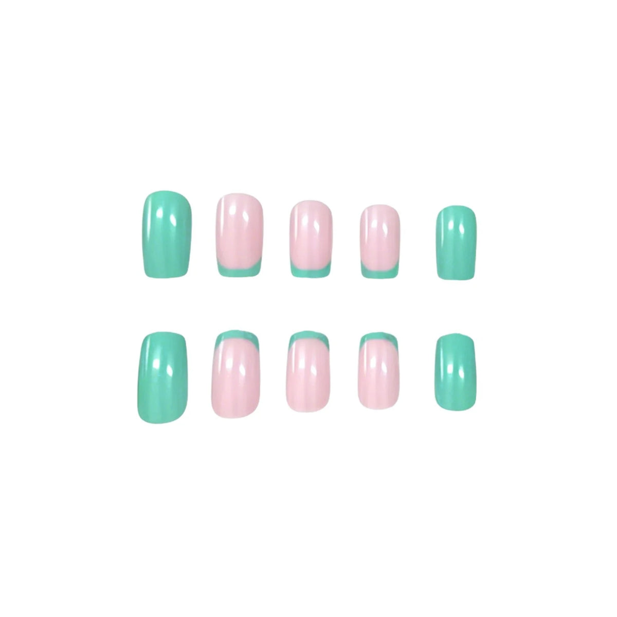 Press-On Nails High-Gloss Pastel French Tips Set of 24