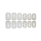 Press-On Nails High-Gloss Solid & Glitter Set of 24
