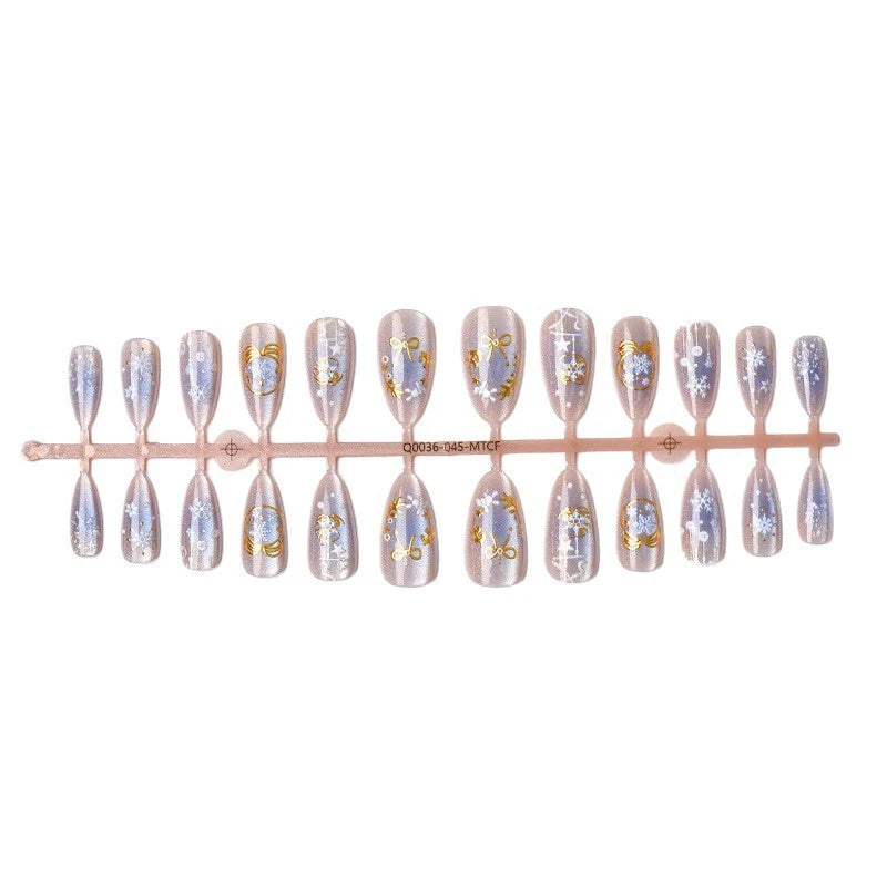Press-On Nails Holiday Motifs Adhesive Backing Reusable