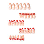 Press-On Nails Holiday Snowflake & Bow Easy Application Long-Lasting
