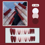 Press-On Nails Holiday Snowflake Designs Mixed Lengths & Shapes