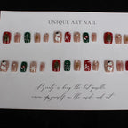 Press-On Nails Holiday Snowman & Gingerbread Easy Adhesive