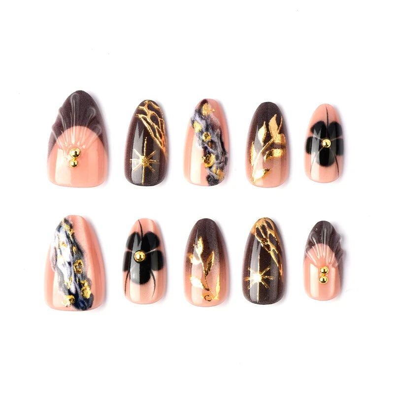 Press-On Nails Intricate Art Designs Quick Application