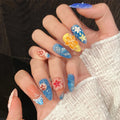 Press-On Nails Intricate Floral Design Quick Application