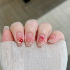 Press-On Nails Intricate Floral Glossy Gel Finish
