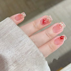 Press-On Nails Intricate Floral Glossy Gel Finish