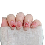 Press-On Nails Intricate Floral Glossy Gel Finish