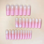 Press-On Nails Intricate Floral Glossy & Long-Lasting