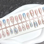 Press-On Nails Intricate Floral Gold Accents Multiple Sizes