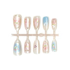 Press-On Nails Intricate Floral Gold Accents Multiple Sizes