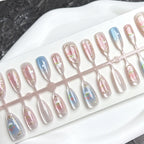 Press-On Nails Intricate Floral Gold Accents Multiple Sizes