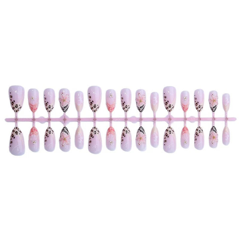 Press-On Nails Intricate Floral Quick Application