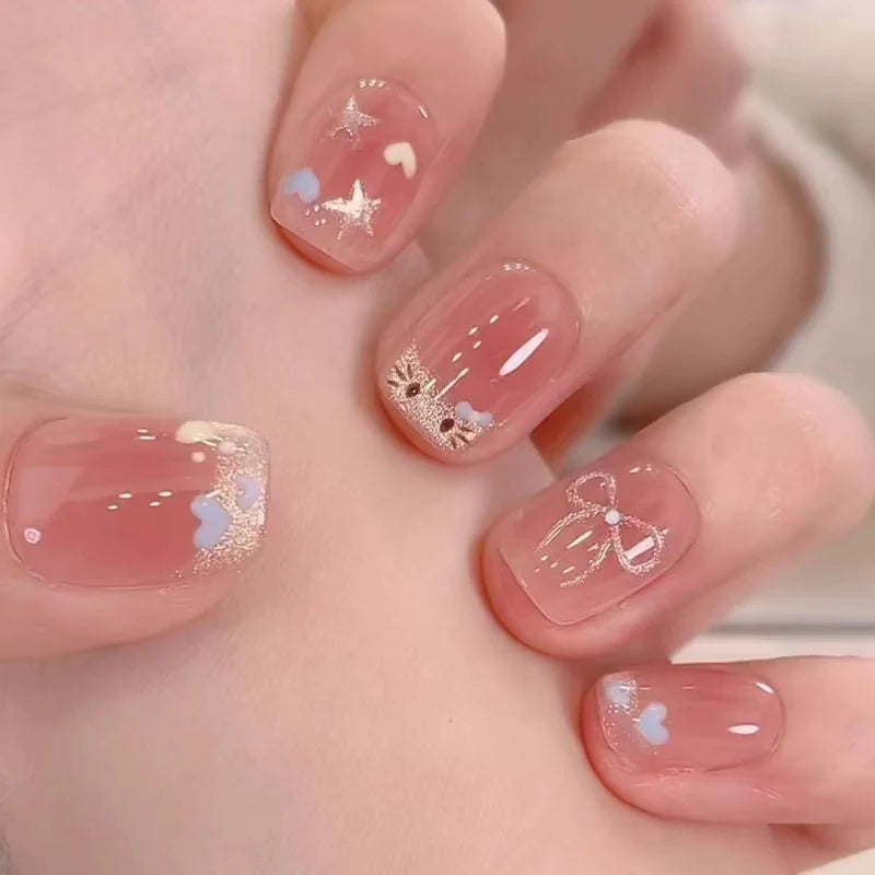 Press-On Nails Intricate Shimmer & Strong Hold