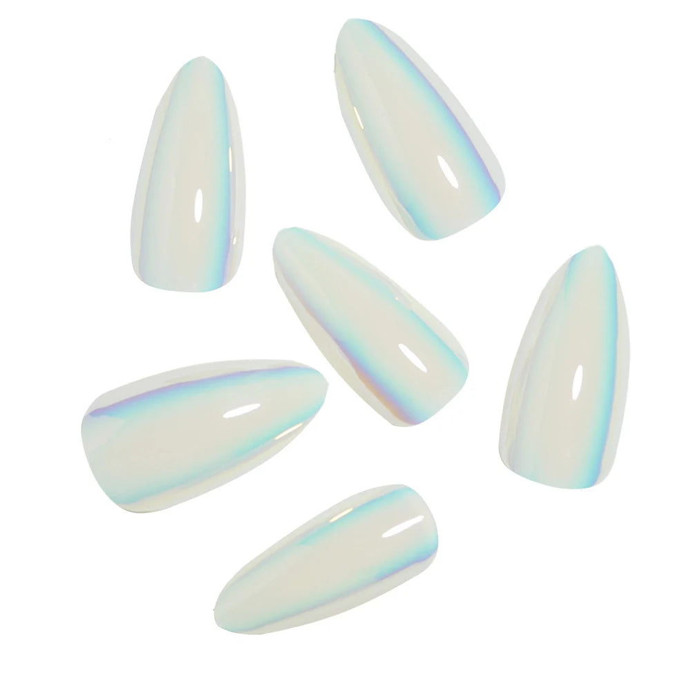Press-On Nails Iridescent Almond Reusable