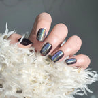 Press-On Nails Iridescent Glitter Peel & Stick Multiple Sizes