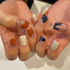 Press-On Nails Leaf Design Easy-Apply & Reusable