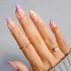 Press-On Nails Leaf Design Easy-Apply & Reusable