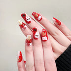 Press-On Nails Leaf Design Easy-Apply & Reusable