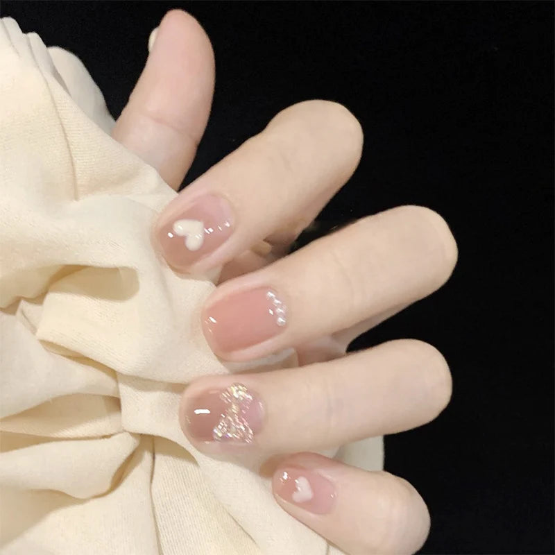 Press-On Nails Leaf Design Easy-Apply & Reusable