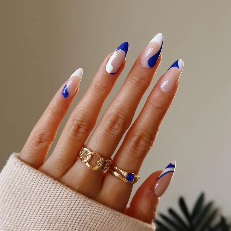 Press-On Nails Leaf Design Easy-Apply & Reusable