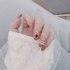 Press-On Nails Leaf Design Easy-Apply & Reusable