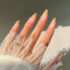 Press-On Nails Leaf Design Easy-Apply & Reusable