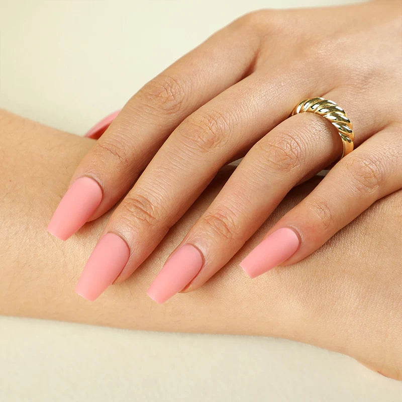 Press-On Nails Leaf Design Easy-Apply & Reusable