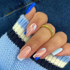 Press-On Nails Leaf Design Easy-Apply & Reusable
