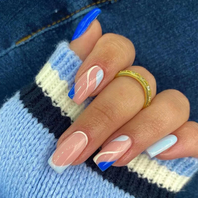 Press-On Nails Leaf Design Easy-Apply & Reusable
