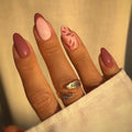 Press-On Nails Leaf Design Easy-Apply & Reusable