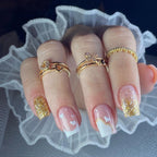 Press-On Nails Leaf Design Easy-Apply & Reusable