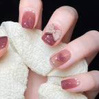 Press-On Nails Leaf Design Easy-Apply & Reusable