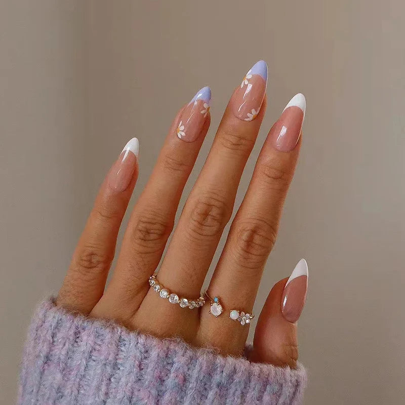 Press-On Nails Leaf Design Easy-Apply & Reusable