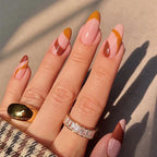 Press-On Nails Leaf Design Easy-Apply & Reusable