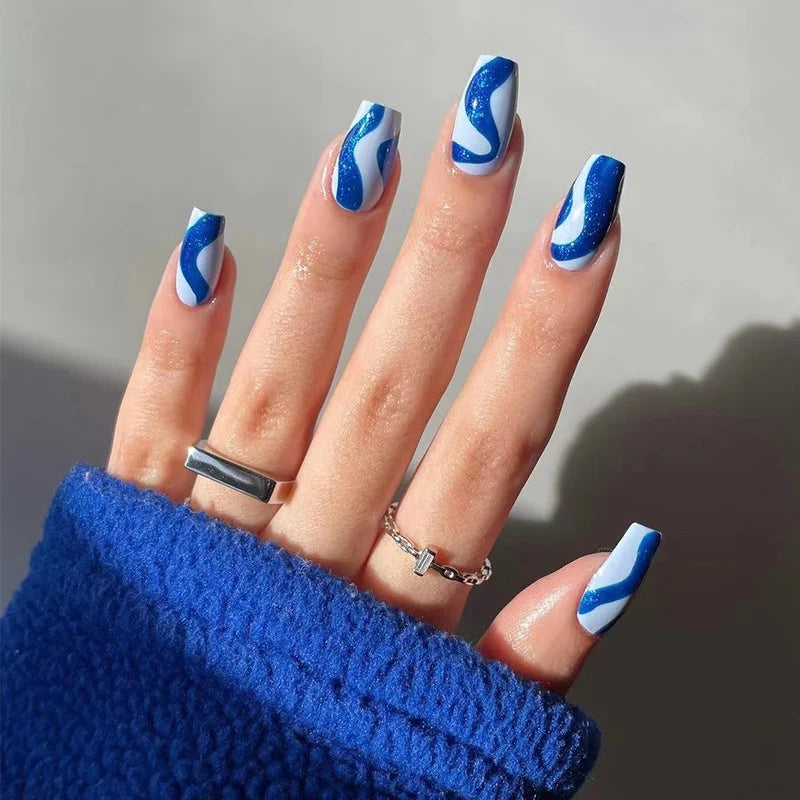 Press-On Nails Leaf Design Easy-Apply & Reusable