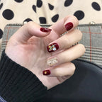 Press-On Nails Leaf Design Easy-Apply & Reusable