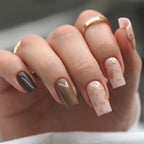 Press-On Nails Leaf Design Easy-Apply & Reusable