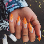 Press-On Nails Leaf Design Easy-Apply & Reusable