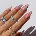 Press-On Nails Leaf Design Easy-Apply & Reusable