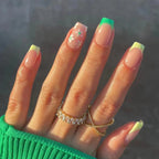 Press-On Nails Leaf Design Easy-Apply & Reusable