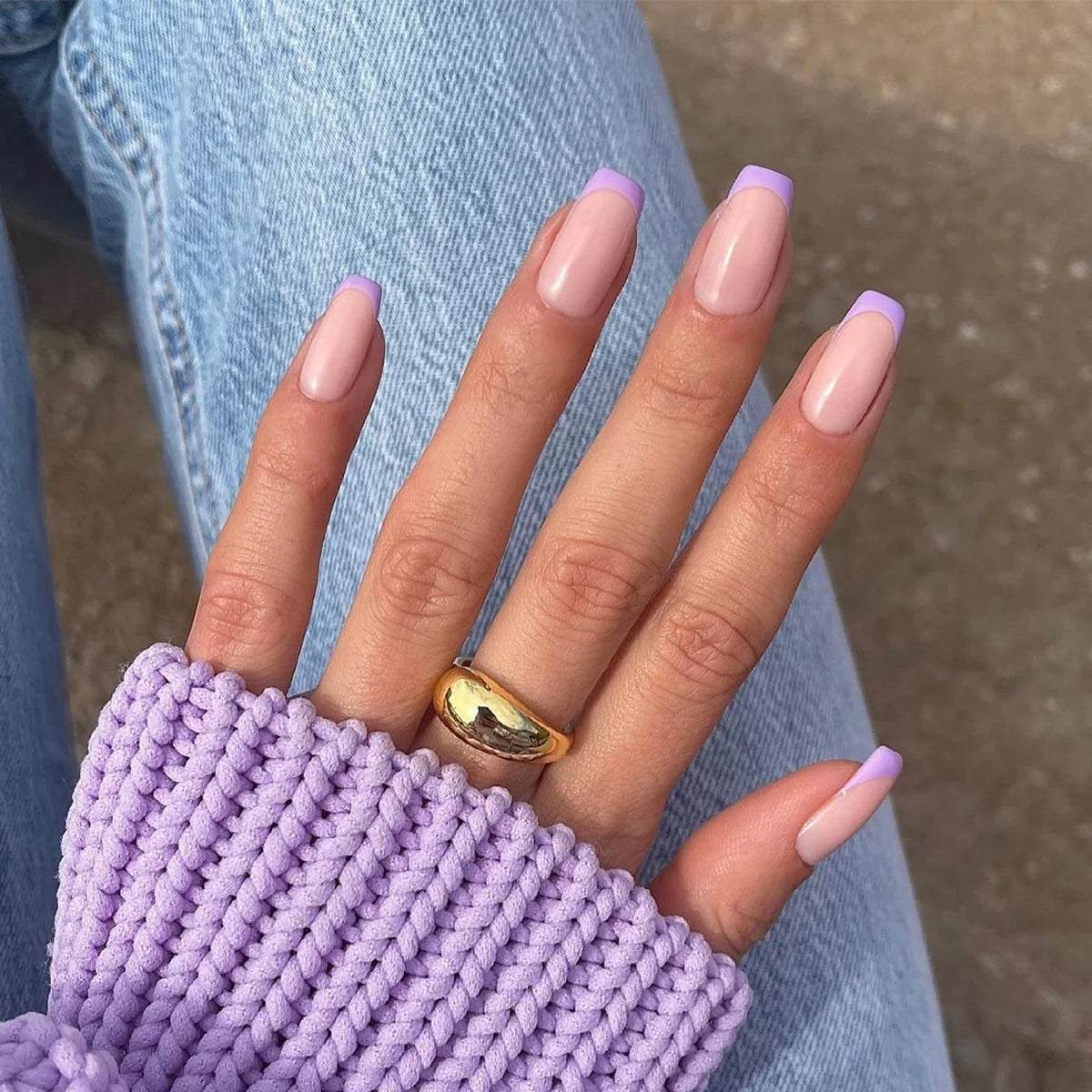 Press-On Nails Leaf Design Easy-Apply & Reusable