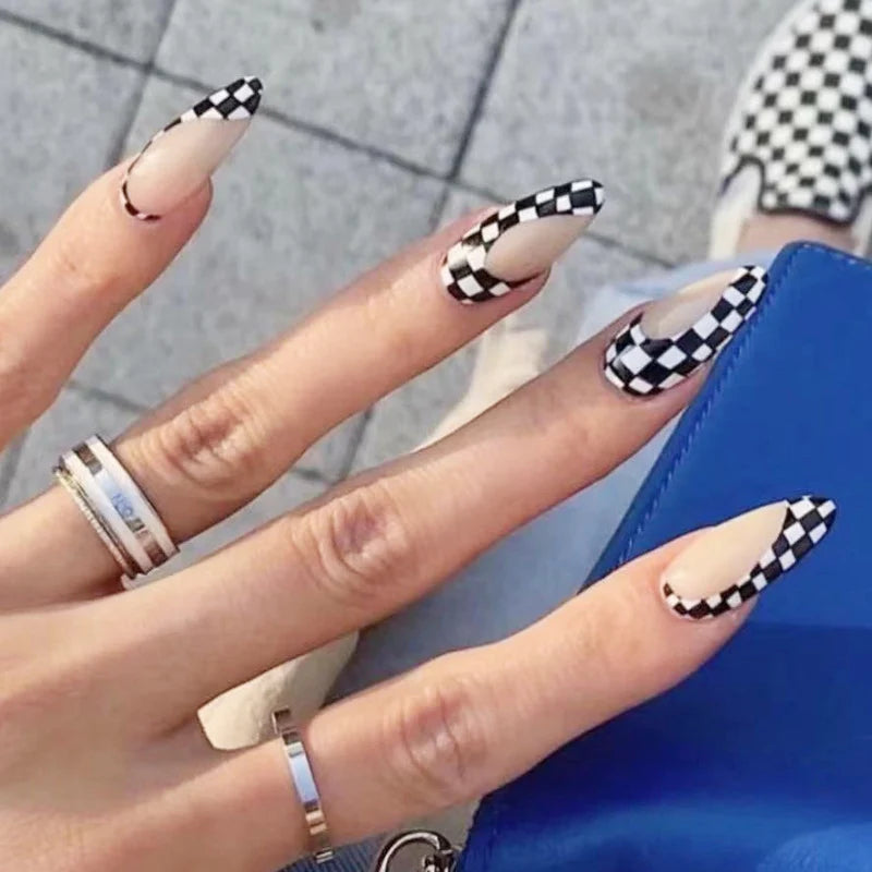 Press-On Nails Leaf Design Easy-Apply & Reusable