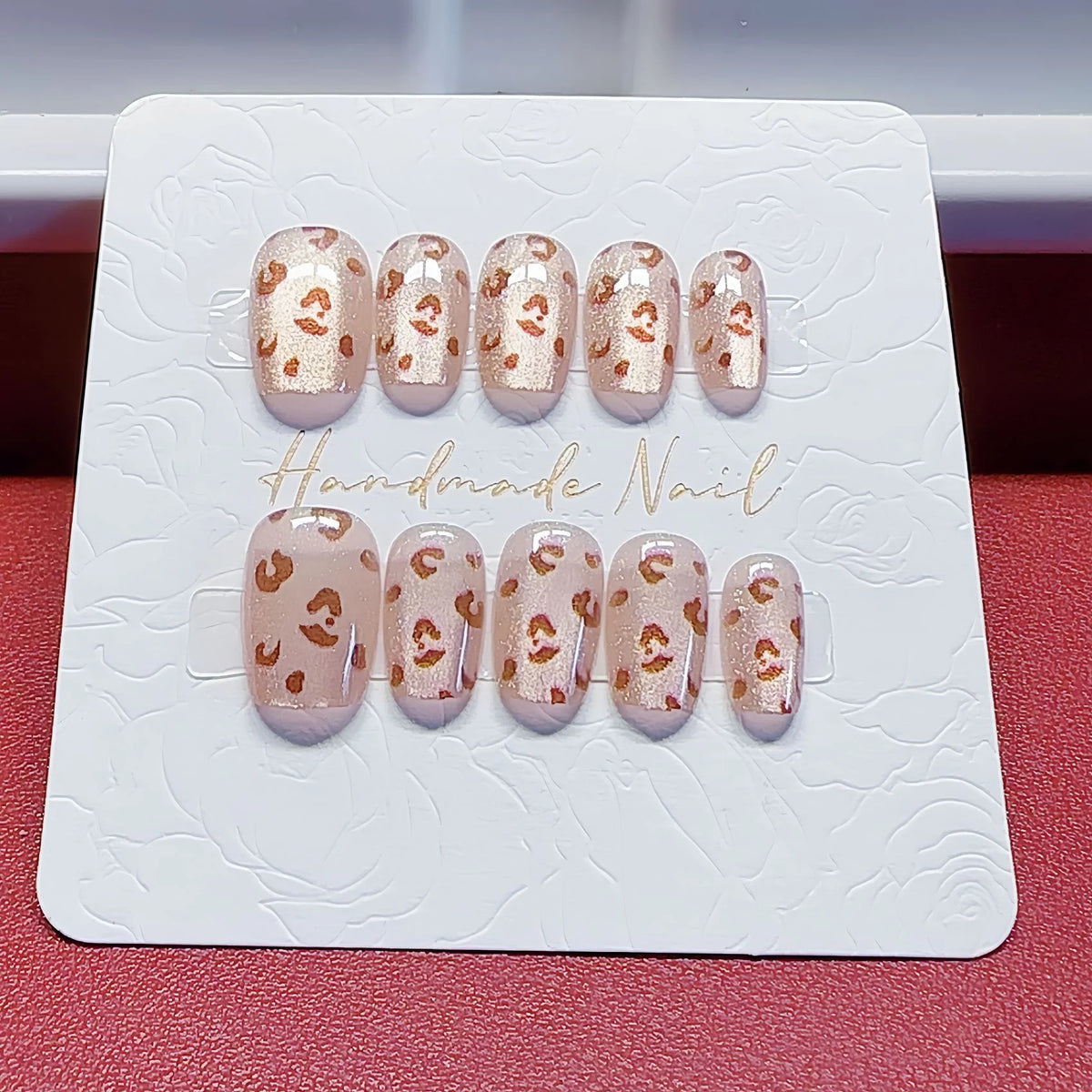 Press-On Nails Leopard Cat Eye No Glue