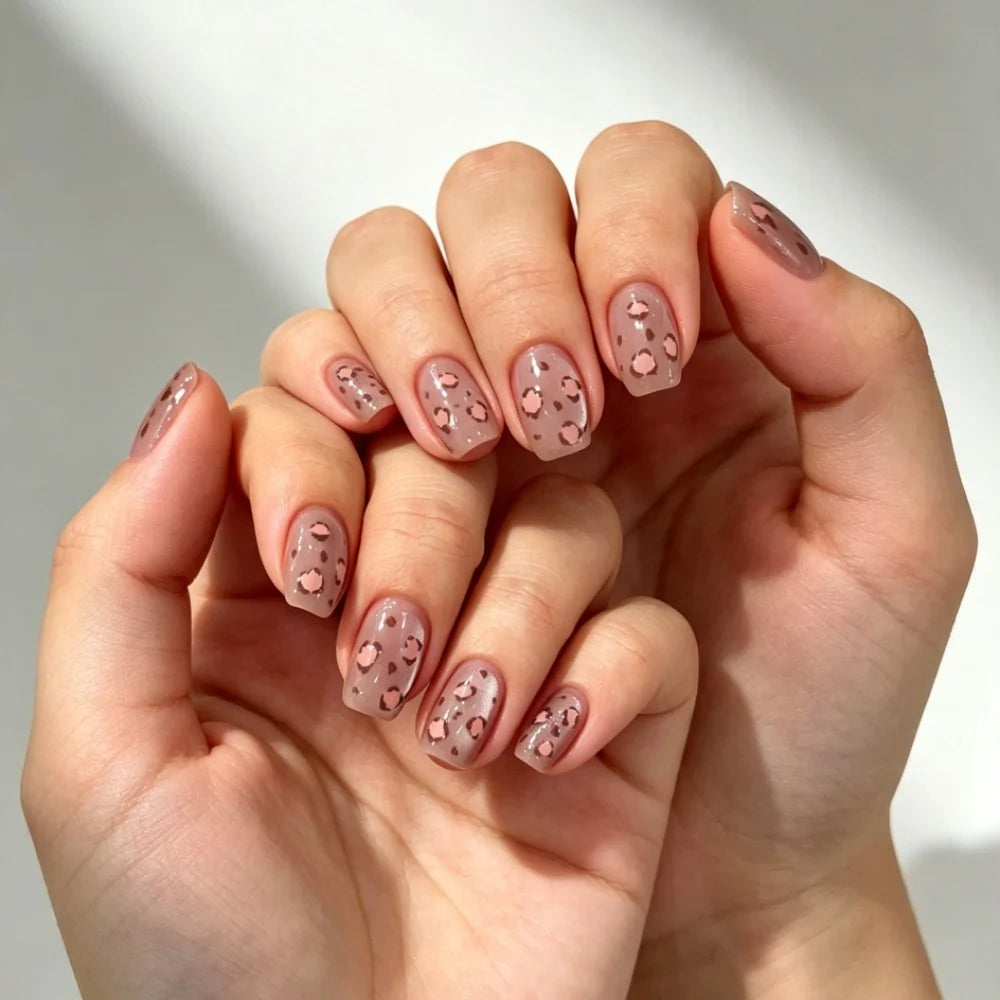 Press-On Nails Leopard Print & Gel-Look Peel-And-Stick