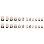 Press-On Nails Light Blue Heart Ombre Black Tips