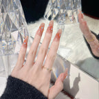 Press-On Nails Long Abstract Floral Easy Application