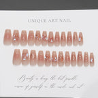 Press-On Nails Long Abstract Floral Easy Application