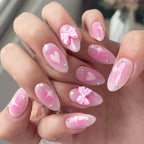 Press-On Nails Long Almond Pink Gradient Peel & Stick